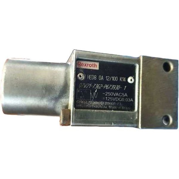 250VAC / 5A, montagem tubular, ajuste de pressão máximo 100 bar, temperatura do fluido -25~80oC, fluido óleo mineral