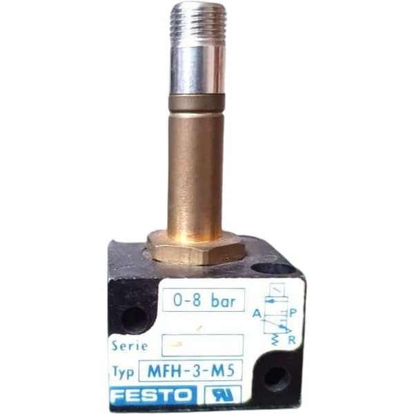 3/2 vias, conexão M5, elétrico / retorno mola, pressão 8bar, temperatura -15~40oC, meio ar comprimido