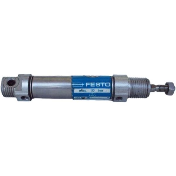 diâmetro 16mm, curso 25mm, dupla ação, anéis/placas de amortecimento elástico nas posições finais de fim de curso