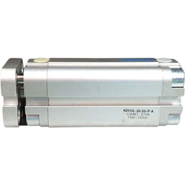 cilindro compacto, antigiro com elemento de fixação, diâmetro 20mm, curso 50mm, anéis/placas de amortecimento elástico nas posições finais de curso, detecção de posição