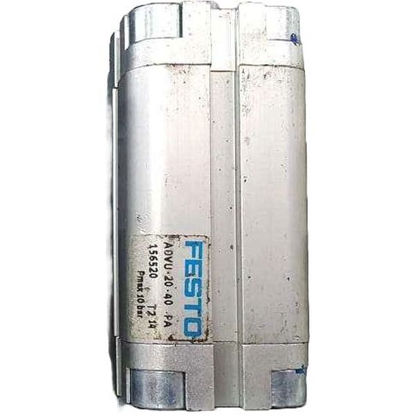cilindro compacto, diâmetro 20mm, curso 40mm, anéis/placas de amortecimento elástico nas posições finais de curso, detecção de posição