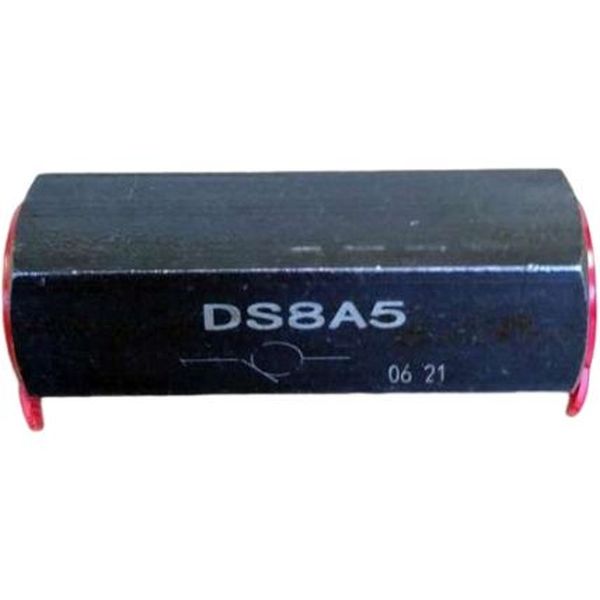 tamanho 8, conexão G3/8, vazão 30l/min, pressão máxima de trabalho 31,5Mpa, comprimento 58mm, instalação na linha rosqueada, meio óleo filtrado, corpo aço, pressão de ruptura 0,5MPa