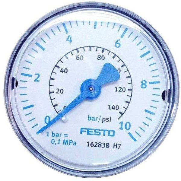 saída por trás, conexão rosca 1/4, visor de plástico, caixa de plástico, fluidos gases inertes / líquidos neutros