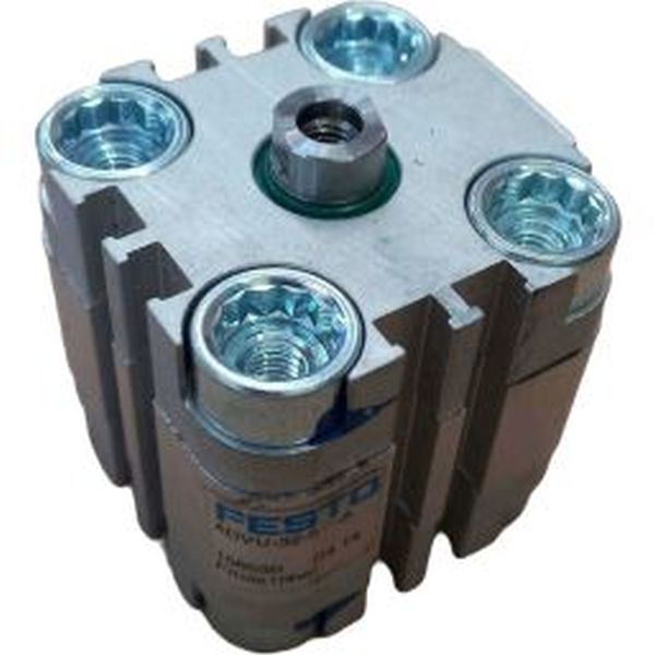 cilindro compacto, diâmetro 32mm, curso 5mm, anéis/placas de amortecimento elástico nas posições finais de curso, detecção de posição