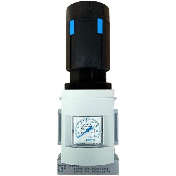 Série MS, tamanho 6, conexão 1/4, vazão 2700l/min, pressão de operação 0.8...20bar, meio ar comprimido / gases inertes, corpo alumínio, vedações NBR