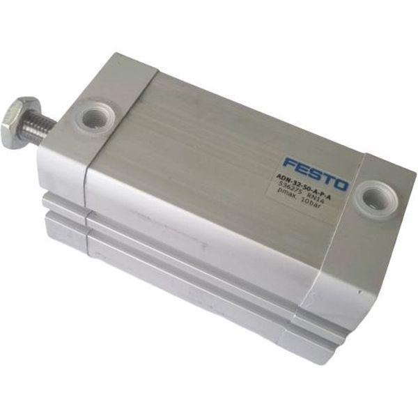 cilindro compacto, dupla ação, ISO21287, diâmetro 32mm, curso 50mm, rosca externa,  anéis/placas de amortecimento elásticos nas posições finaisl, detecção de posição