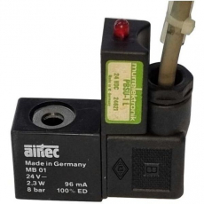 Bobina pneumática MB01 24V 2,3W 96mA 8BAR - AIRTEC usada