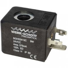 Bobina pneumática BGH02413C 24VCC 9W Amp. 375mA IP65 - WERK SCHOTT