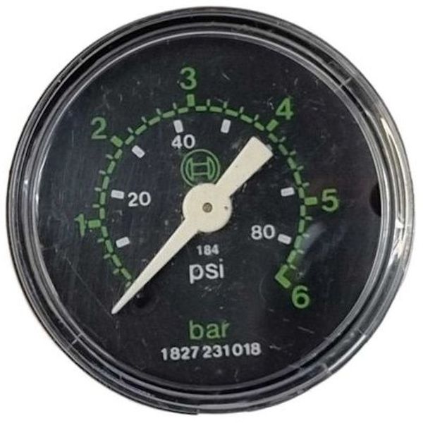 saída por trás, conexão rosca 1/8, diâmetro 40mm, mostrador com fundo preto