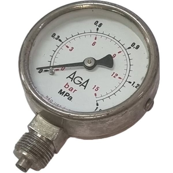 saída por baixo, duas escalas, conexão rosca 1/4, diâmetro 63mm, fluido ar comprimido