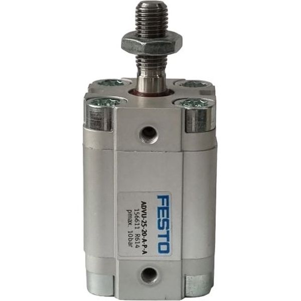 cilindro compacto, diâmetro 25, curso 20mm, rosca externa, anéis/placas de amortecimento elástico nas posições finais de curso, detecção de posição - FESTO