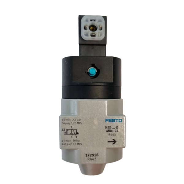 3/2 vias, pressão de 16bar, temperatura -10°C a 60°C, corpo alumínio, vedações NBR
