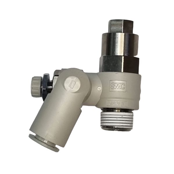 conexão rosca 3/8, diâmetro do tubo 10mm, operação com ar comprimido, anel de desengate branco
