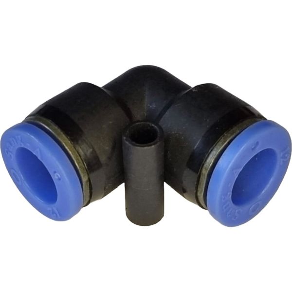 conexão em L, conector pneumático em L, conexão L, união para tubos em L, conexão para tubos PUN e PAN, conexão pneumática, conexão instantânea, conexão rápida, conexão de engate rápido em L