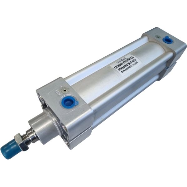 cilindro padronizado de dupla ação, diâmetro 63mm, curso 150mm, dupla ação, amortecimento ajustável, sem canal para sensor