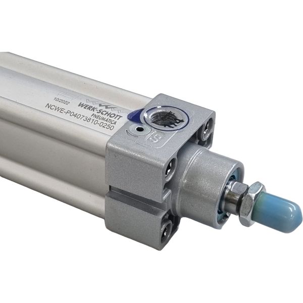 cilindro padronizado de dupla ação, diâmetro 40mm, curso 250mm, dupla ação, amortecimento ajustável, sem canal para sensor