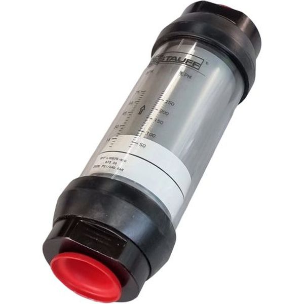 Indicador de fluxo, temperatura aproximadamente de 116°C,  pressão de 240 bar, vazão de 283l/min
