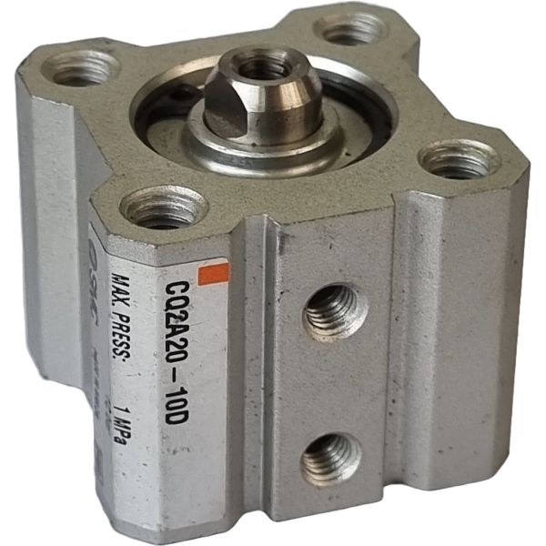 cilindro compacto, diâmetro 20mm, curso 10mm, dupla ação, haste simples, fluido ar comprimido