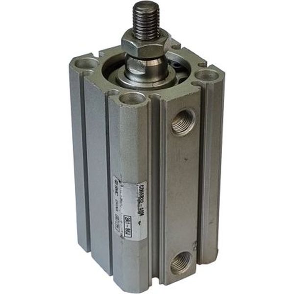 Série 55, cilindro compacto, dupla ação, haste simples, com êmbolo magnético, montagem em ambas as extremidades com orifício, diâmetro 32mm, curso 40mm, haste com rosca macho