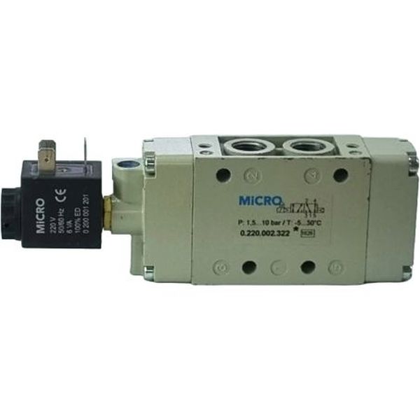 Série SB1, conexão rosca 1/4, 5/2 vias, simples solenóide, fluido ar comprimido filtrado / gases inertes, corpo Zamac, vedações NBR