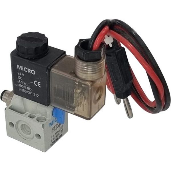 Série 211 Global Class 1/8, conexão rosca 1/8, 3/2 vias, atuação elétrica, normalmente fechada, fluido ar comprimido / gases inertes, corpo Zamac, bobina 24VDC, bobina encapsulada em resina epoxi