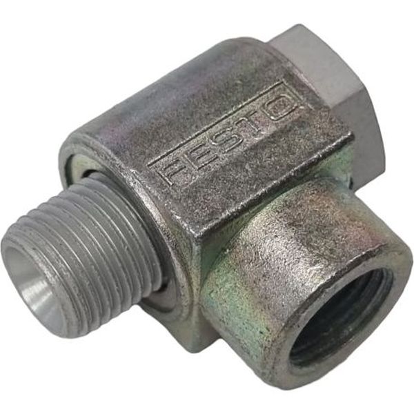 conexão em metal, conexão em alumínio,conexão em L, com revestimento anodizado azul que protege a conexão
