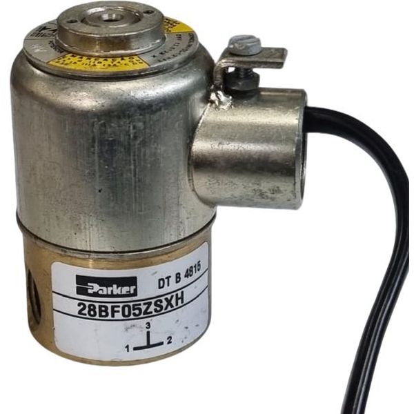 Série 28, 3 vias / ação direta, rosca 1/4npt, atuação solenóide, bobina 110V/60Hz, corpo latão, vedações FKM, meios ar / gás / água / óleos leves