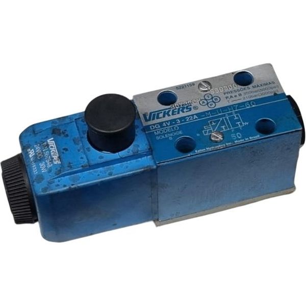 4/3 vias, tensão de 24V DC, vazão de 80l/min, pressão de 350bar