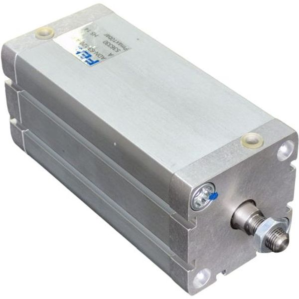 cilindro compacto, dupla ação, ISO21287, diâmetro 63mm, curso 120mm, rosca externa, anéis/placas de amortecimento elásticos nas posições finais, detecção de posição