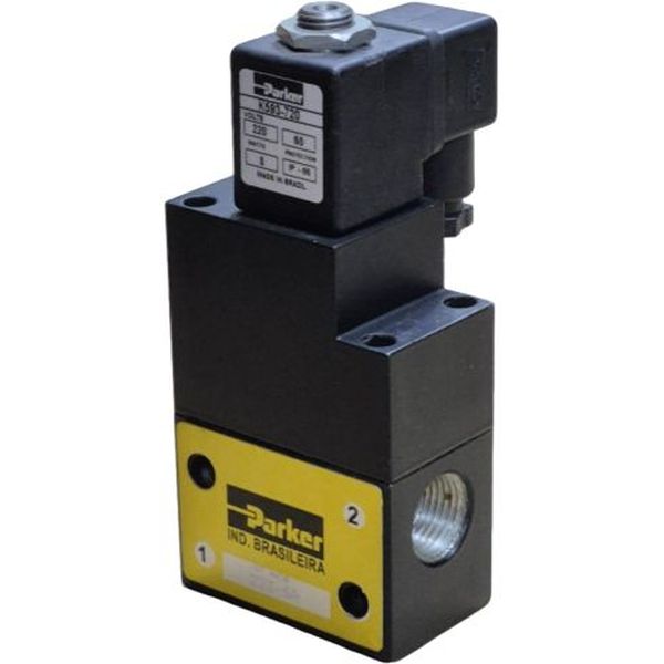 Válvula solenoide, 3/2 vias Conexões 1/2