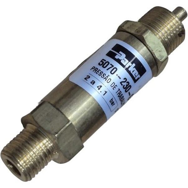 conexão G1/4, faixa de temperatura -10...80oC, faixa de pressão 0,7-10bar, regulagem da pressão 2,1-4bar (2), fluido ar comprimido e gases inertes