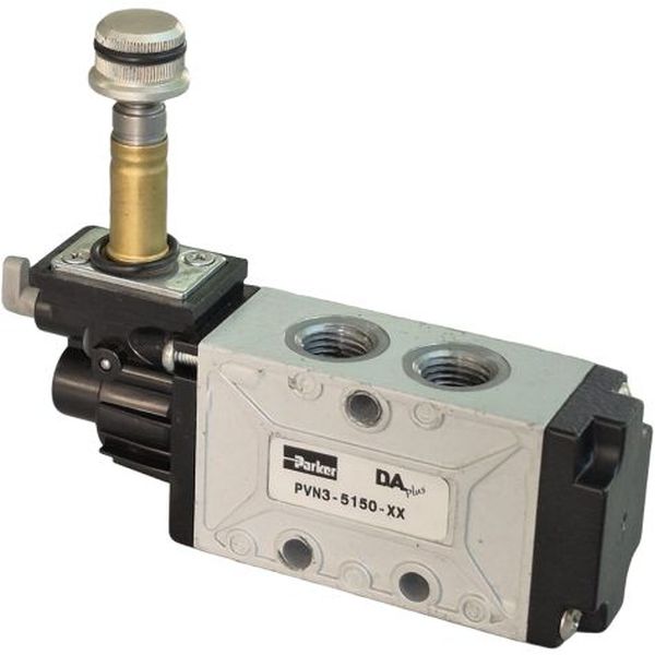 Série PVN, 5 vias e 2 posições, conexão rosca 1/4, atuador solenóide/mola, meio ar comprimido filtrado / gases inertes