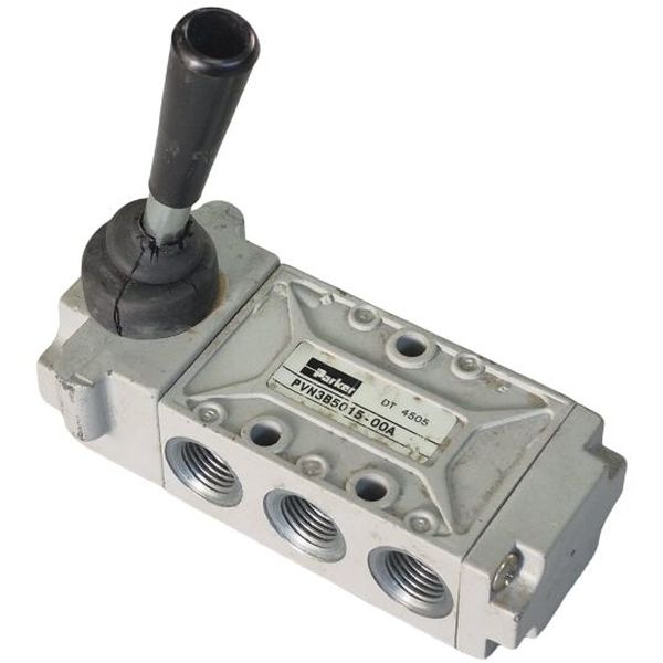 Série PVN, 5 vias e 2 posições NF, conexão rosca G3/8, atuador alavanca/trava, meio ar comprimido filtrado / gases inertes