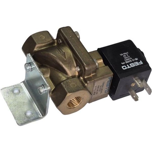 válvula de membrana, 2/2vias, conexão G1/4, acionamento elétrico, bobina 24VDC, com suporte para fixação