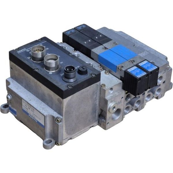 Terminal pneumático compacto, com 3 válvulas integradas, cada uma com conexão elétrica individual, baseado em corpo modular - FESTO seminovo