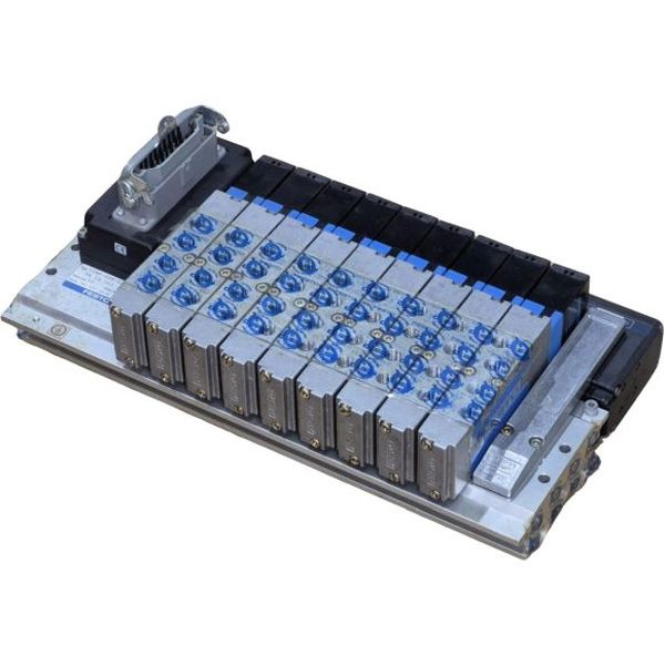 Terminal pneumático, formato 2 vias, com conexões pneumáticas G1/8
