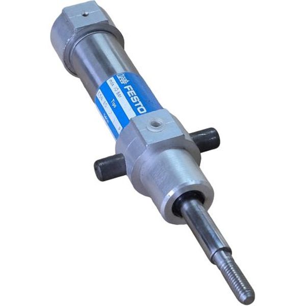 Produto descontinuado pelo fabricante. Consulte-nos para ver se ainda está no estoque. Cilindro ISO 6432, diâmetro 20mm, curso 25mm, anéis/placas de amortecimento elástico nas posições finais de curso.