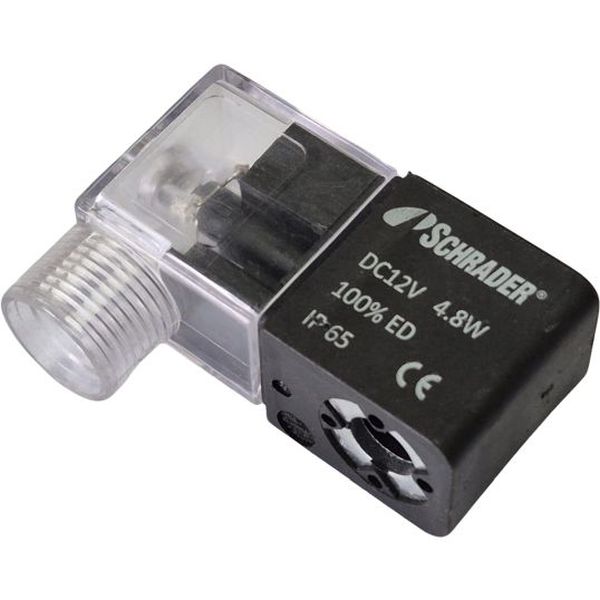 tensão 12VDC, potência 4.8W, encapsulada, ligação elétrica com plugue, 100%ED, proteção IP65