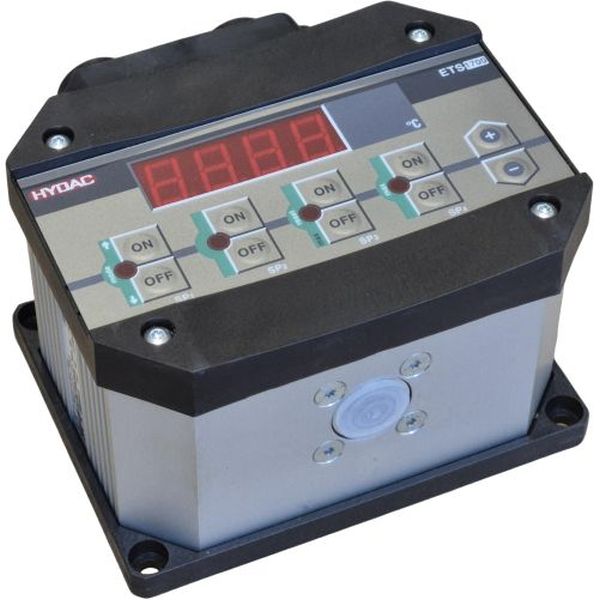 sensor de temperatura externo PT100, faixa de medida 0...100oC, 4 saídas. O visor de 4 dígitos pode mostrar a temperatura atual, um dos pontos de comutação ou o valor máximo da temperatura.