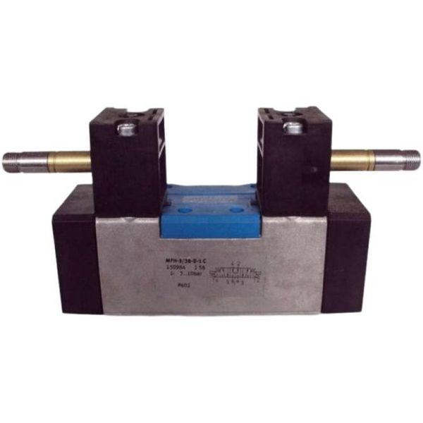 5/3 vias, montagem com subbase tamanho 1, atuação elétrica, pressão 10bar, temperatura -5~40oC, corpo alumínio, vedações NBR