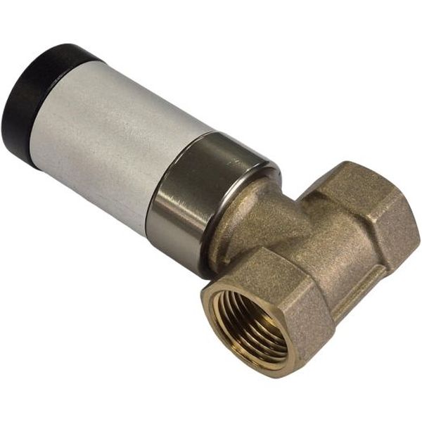 2/2 vias, NA, rosca fêmea G1/2, orifício 15mm, acionamento pneumático, pressão 1~10bar, corpo latão, vedações PTFE