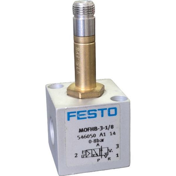 3/2 vias, válvula compacta, conexão rosca 1/8, meio ar comprimido. Temos a bobina para esta válvula.