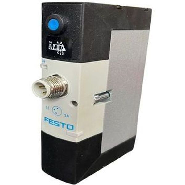 5/2 vias, monoestável, em carcaça metálica compacta,  montagem manifold, conexão elétrica com conector central DIN, ISO 15407-1