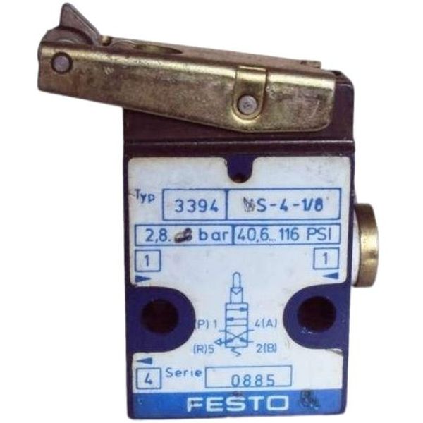 4/2 vias, conexão G1/8, acionamento mecânico, pressão de trabalho 8bar