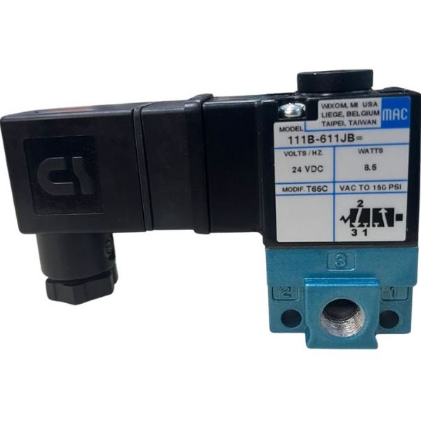 3/2 vias, bobina tensão 24 VDC, consumo elétrico 8,6W, rosca 1/8