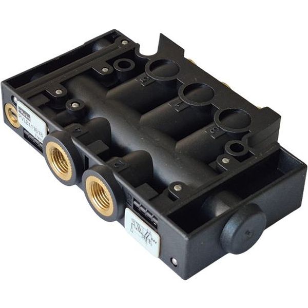 Série PVL-B, 5/2 vias, conexão rosca G1/8, acionamento solenóide / retorno mola, largura 18mm, material plástico, vedações poliuretano