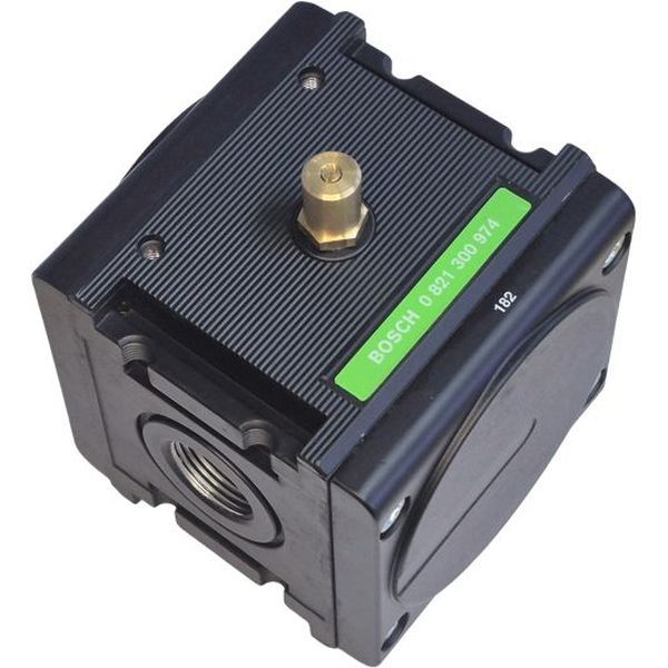 Série NL6-SSV, acionada pneumaticamente, conexão rosca G3/4, pode ser montada em blocos, pressão de trabalho 0...16bar, meio ar comprimido / gases neutros, temperatura -10...60oC, vedações moles