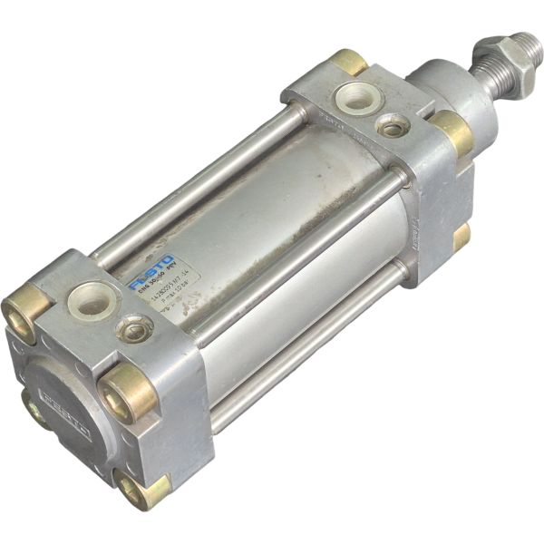 Série DNG, diâmetro 50mm, curso 50mm, dupla ação, amortecimento regulável nas duas extremidades, ISO 15552, pressão máxima 10bar, com tirantes