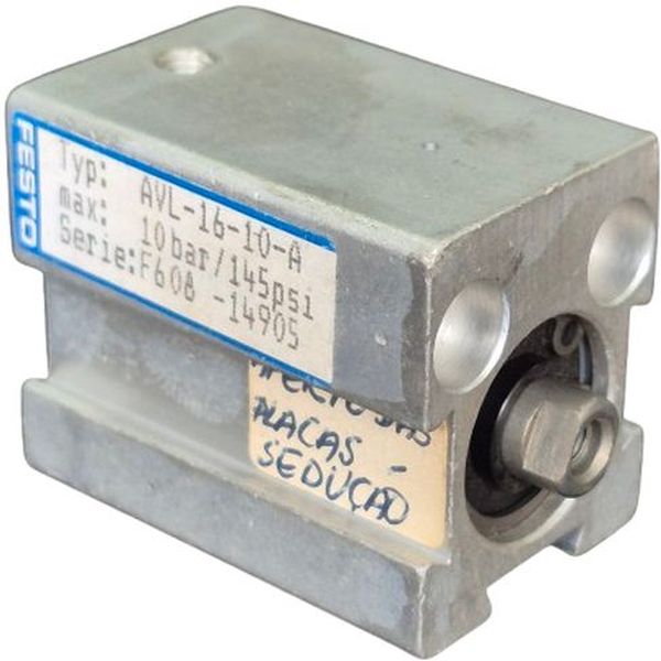 diâmetro 16mm, curso 10mm, fluido ar comprimido, pressão máxima 10bar