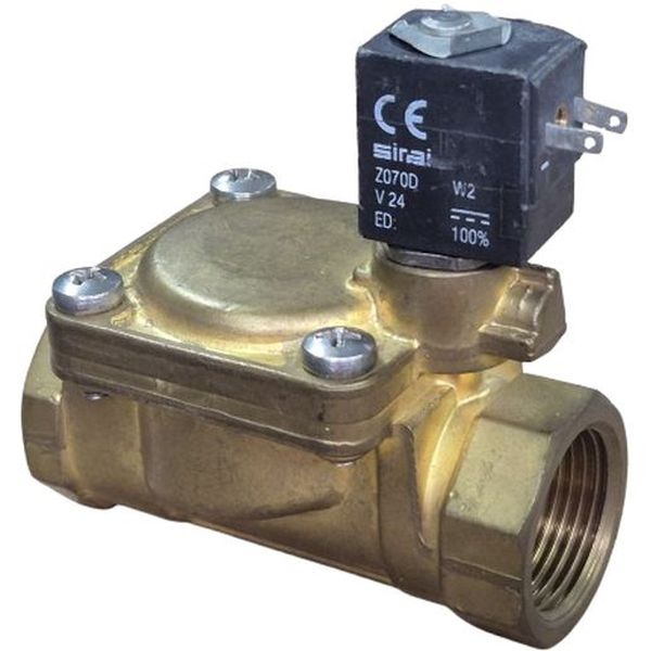 conexão 3/4, bobina Z070D 24V 2W ED 100%, fluidos gases / líquidos, material do corpo latão
